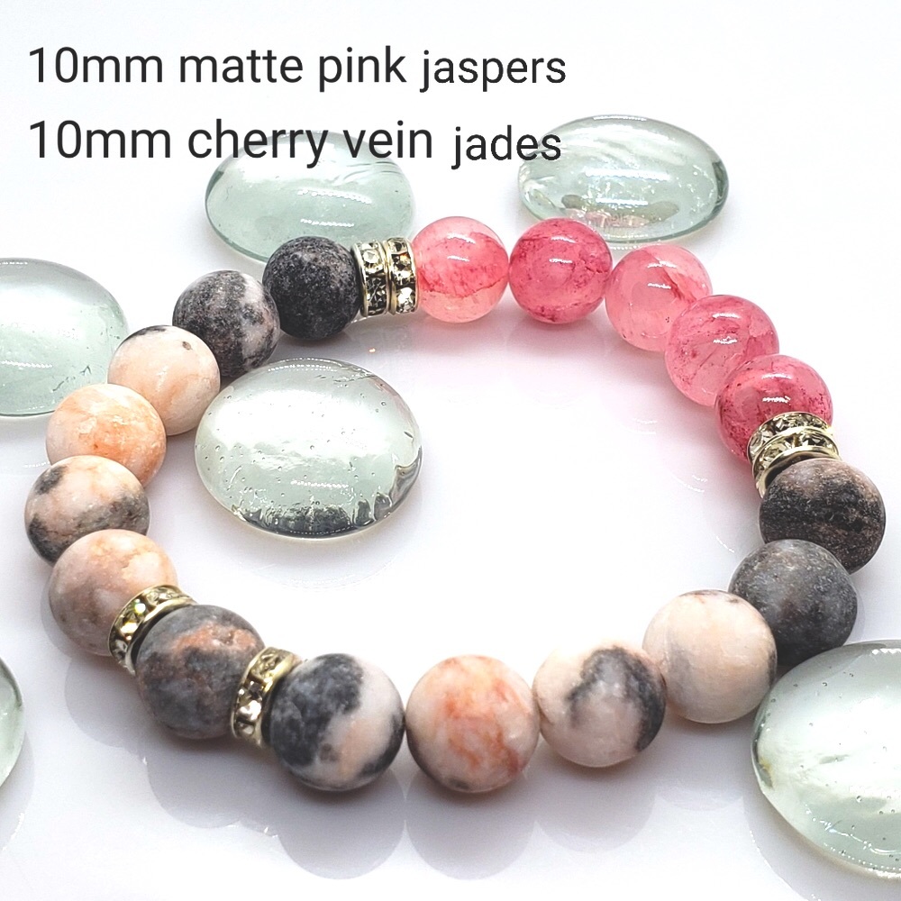 Handcrafted natural stone stretch bracelet